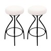 Set of 2 Modern Backless Velvet Bar Stools,Counter Height Stool,Round Upholstered Counter Chairs for Kitchen Island or Dining Room-Maison Boucle - 4 of 4