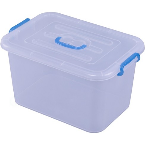 New Basicwise Plastic Blue Storage Container box with Lid 