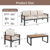 Sapphtopaz Patio Furniture Set Metal Frame Outdoor Loveseat Sectional Patio Chairs with Cushions and Coffee Table for Garden, Backyard, Terrace - 3 of 4