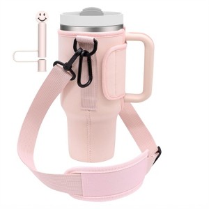 BABYYER Water Bottle Carrier Bag Fits 40 Oz Tumbler with Handle, Bottle Bag with Adjustable Shoulder Strap, Neoprene Bottle Holder - 1 of 4
