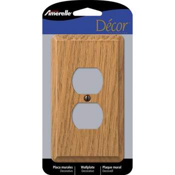Amerelle Contemporary Brown 1 gang Wood Duplex Outlet Wall Plate 1 pk
