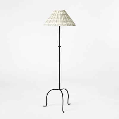 Metal Floor Lamp With Green Pleated Plaid Shade - Threshold™ Designed ...