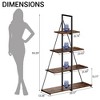 Book Shelf, 4-Tier Bookshelf with A-Shaped Frame, Sturdy Ladder Shelf Display, Wood and Metal Bookcase Storage Organizer for Living Room - 2 of 4