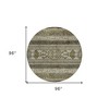 Taupe Beige And Ivory Southwestern Washable Indoor Outdoor Area Rug - 3 of 4