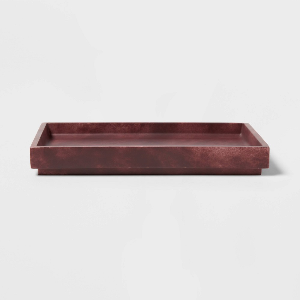 Photos - Other Bathroom Accessories Luxe Faux Marble Bath Tray Wine - Threshold™