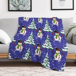 Christmas snowman Christmas Throw Blanket Soft Fleece Christmas Blanket Cozy Flannel Throw for Couch Bed 30x40 inches - 1 of 1