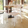 Flash Furniture 2 Pack Cyprus Commercial Grade Solid Wood Dining Chairs with Metal Frames and Antique Finish - 2 of 4
