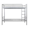 TiramisuBest Twin Over Twin Metal Bunk Bed, Sturdy Silver Powder-Coated Frame, Convertible to 2 Twin Beds - 3 of 4