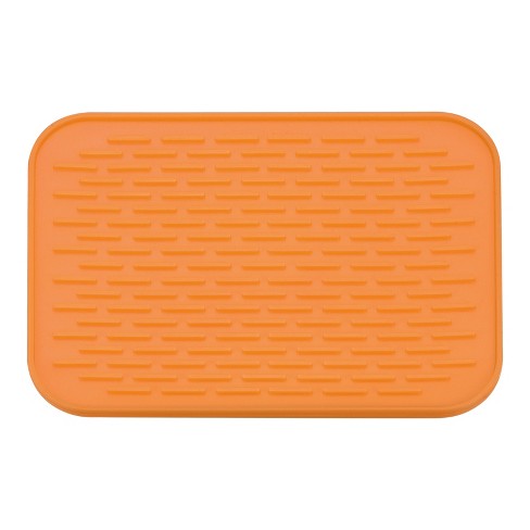 Unique Bargains Silicone Dish Drying Mat Under Sink Drain Pad Heat  Resistant Non-slipping Suitable For Kitchen Orange : Target