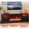 Acekool 70" TV Stand with 36" Electric Fireplace, LED Lights, Highlight Storage Cabinets, Black Entertainment Center for TVs up to 90" - 3 of 4