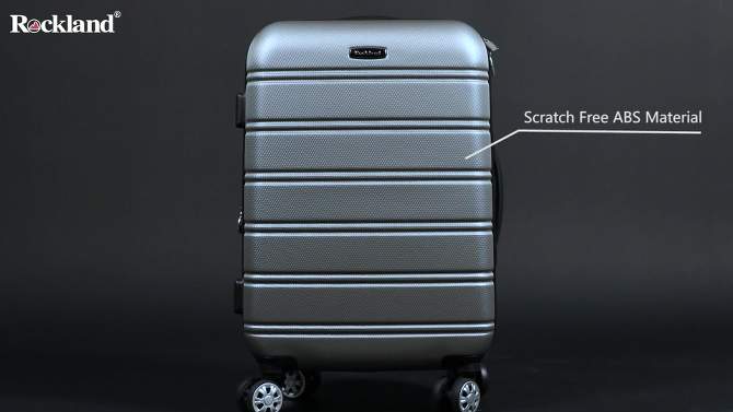 Rockland Melbourne Expandable Hardside Carry On Spinner Suitcase, 4 of 12, play video