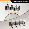 BAOURE 4 Light Farmhouse Vanity Light 28.74in Modern Black Bathroom Light Fixture Over Mirror with Seeded Glass, Wall Sconce for Bathroom - 4 of 4