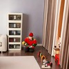 Lyngins 3 Tier Folding Storage Cabinet with Magnetic Door,Bathroom Cabinet with Wheels for Living Room,Bathroom - 2 of 4
