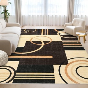 Washable Area Rug Modern Geometric Accent Rug, Non-Slip Contemporary Floor Mat - 1 of 4