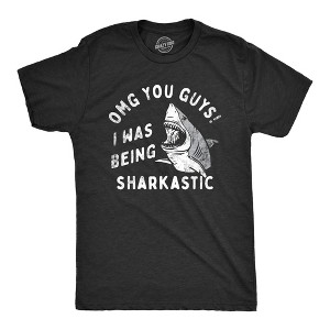Mens OMG You Guys I Was Being Sharkastic T Shirt Funny Sarcastic Shark Lovers Joke Tee For Guys - Crazy Dog Men's T Shirt - 1 of 4
