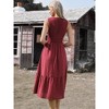 INSPIRE CHIC Women's Sleeveless V Neck Smocked Summer Casual Tiered A-Line Midi Dresses - 3 of 4