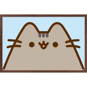 Trends International Pusheen - Blue Surprise Framed Wall Poster Prints - 1 of 4