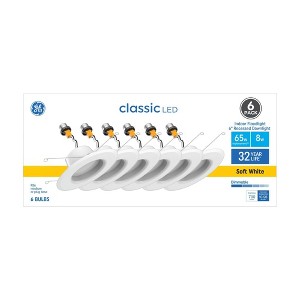 GE Household Lighting 6pk RS6 Recessed Can Classic Soft White 65W Light Bulb - 1 of 3