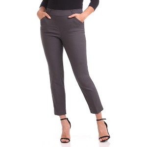Rekucci Women’s EcoCosy Comfort Straight Leg Chino Pants with Pockets – Sustainable Soft Stretch Workwear - Dark Grey, 18 - 1 of 4