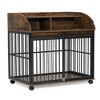 JUJABU Brown 38'' Heavy Duty Dog Crate Furniture for Medium Dog with Lockable Wheels - 2 of 4