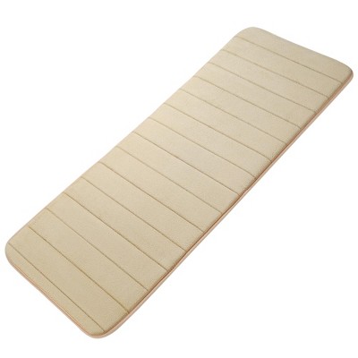 Beige Memory Foam Non-Slip Bath Runner Rug