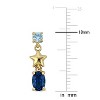 EVERLY JEWELRY | Yellow Plated Sterling Silver 1.13 CT TGW Created Blue Spinel Created Aquamarine Drop Earrings - 2 of 3