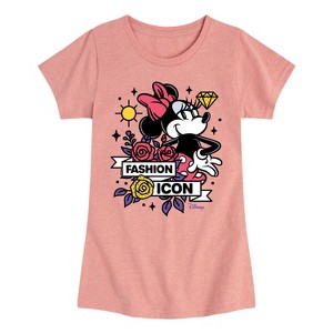 Girls' - Disney - Minnie Mouse is a Fashion Icon Fitted Short Sleeve Graphic T-Shirt - 1 of 4