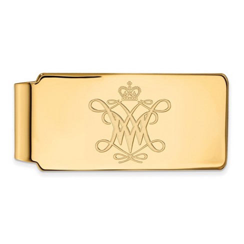 Black Bow Jewelry 14k Yellow Gold Plated Sterling Silver College of William & Mary Tribe NCAA Money Clip - image 1 of 3