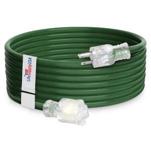 LifeSupplyUSA 14 Gauge Power Extension Cord Outdoor & Indoor Waterproof Cable SJTW 14/3 ETL Listed - 1 of 4