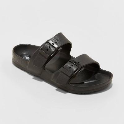 women's two strap slide sandals