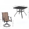VisioGear Patio Accent Table Sets, 5-Piece Outdoor Table and Chairs Set, Patio Table with Umbrella Hole for Backyard, Brown, 21.7"*21.7"*40.2" - 2 of 4