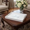 HomeRoots 16" White And Silver Joy Christmas Serving Tray With Handles - 2 of 4