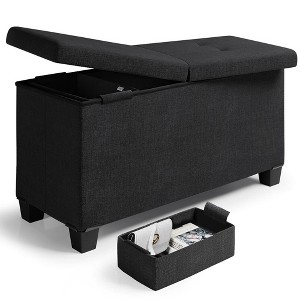 Nestl Storage Ottoman Bench with Storage Bins, Rectangular Storage Bench - 1 of 4