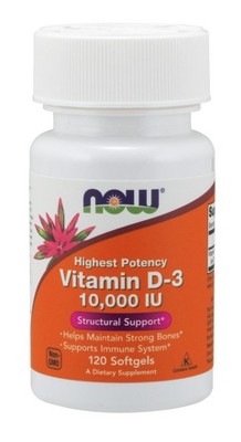 Vitamin D 10,000 IU by Now Foods  -  120 Softgel