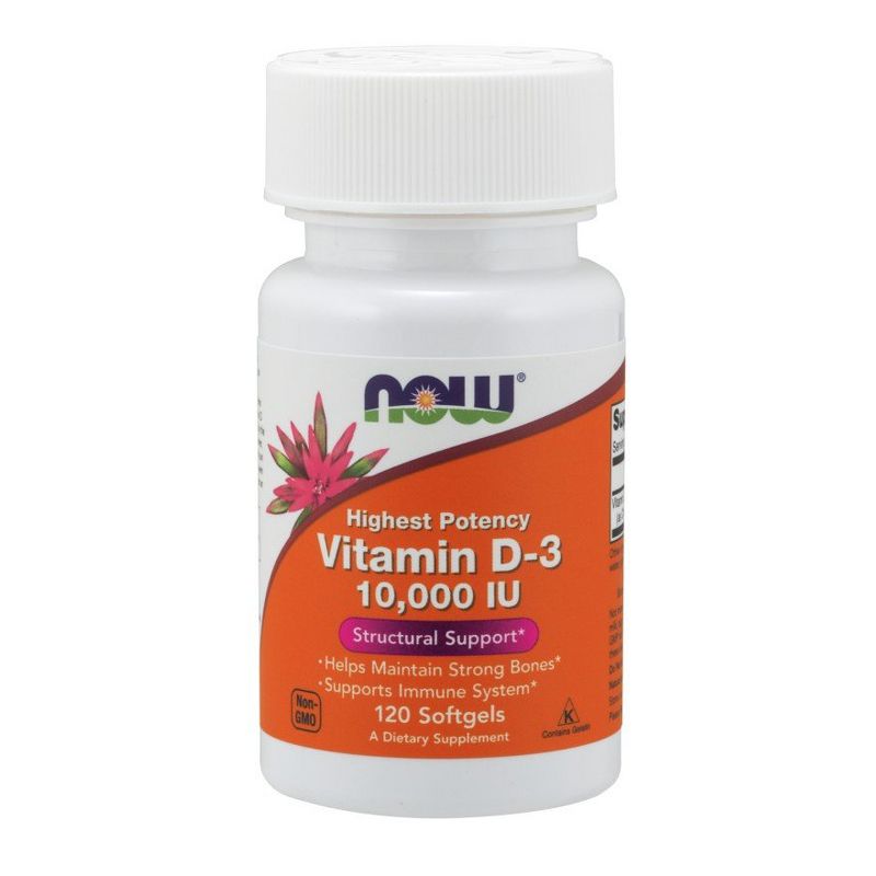 Now Foods Vitamin D 10,000 IU  -  120 Softgel, 1 of 3