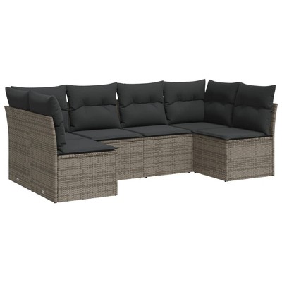 vidaXL Garden Sofa Set Grey, Dark Grey