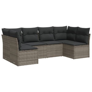 vidaXL Garden Sofa Set Grey, Dark Grey - 1 of 4