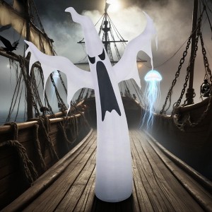 NAYSAYE Halloween Inflatable White Ghost Outdoor Decoration Blow Up Yard Decor for Garden Lawn and Holiday Party, White, 51.3"*11.8"*70.8" - 1 of 4