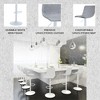 LeisureMod Tilbury Bar Stools with White Iron Base – Adjustable Height Counter Stools with Leather Seat, Swivel Function & Footrest Set of 2 - 4 of 4