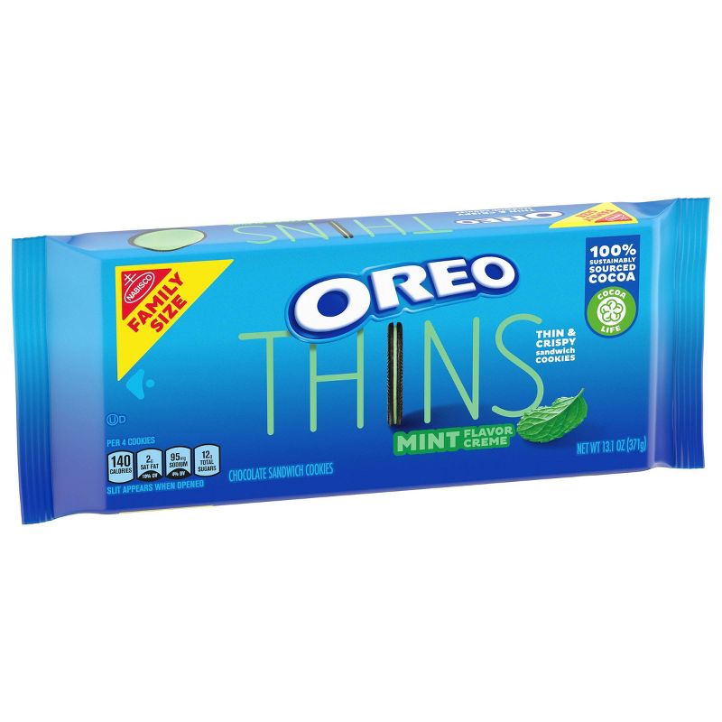 OREO Thins Mint Flavor Creme Chocolate Sandwich Cookies - 13.1oz, 6 of 13