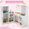 Kids Play Kitchen Set | Toddler Corner Playset with Faucet, Microwave & 5 Cookwares | Storage Cabinets for Boys & Girls Ages 3+ - 4 of 4