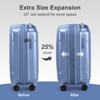 Karl Home 2 Piece Luggage Set, 20  inch CarryOn Expandble Luggage Hardside Lightweight Suitcase, 14  inch Mini Cosmetic Cases Blue - 3 of 4