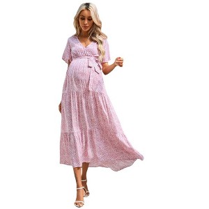 Wrap Midi Dresses A-Line Flare Casual Short Dresses - 1 of 1