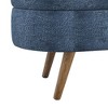 CAVINAS Bench for Bedroom with Cushion, Storage Stool Rubber Wood Legs, Bed Bench with Storage for Bedroom, Living Room, Dark Blue - 4 of 4