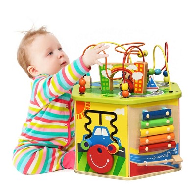 Costway 7 in 1 Wooden Activity Cube Toy Kids Educational Learning