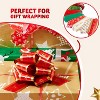 Joyfy 12 Pcs Christmas Wrap Ribbon Pull Bows, 5" Xmas Pull Bows Gift Wrapping Accessory for Christmas Gift Wrapping Present Decoration - 4 of 4