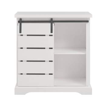 Tertia Modern Transitional Accent Cabinet with Sliding Plank Door - Saracina Home