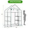 SEVOBAL Greenhouse Outdoor Durable PE Plant Green House for Frost Protection Shelf Clips Roll-up Zipper Door Walk-in for Planter, White, 99"*37"*10" - 3 of 4