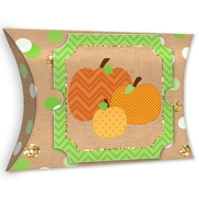 Big Dot of Happiness Pumpkin Patch - Favor Gift Boxes - Fall, Halloween or Thanksgiving Party Large Pillow Boxes - Set of 12