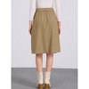 Allegra K Women's High Waist Solid Button Front A-Line Belted Corduroy Midi Skirt - 4 of 4
